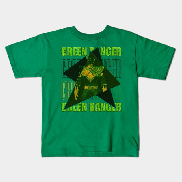 green ranger vintage retro style Kids T-Shirt by nowsadmahi